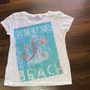 ARTISANS APPAREL RELAX ANOTHER DAY AT THE BEACH BURNOUT TEE T-shirt MERMAID M